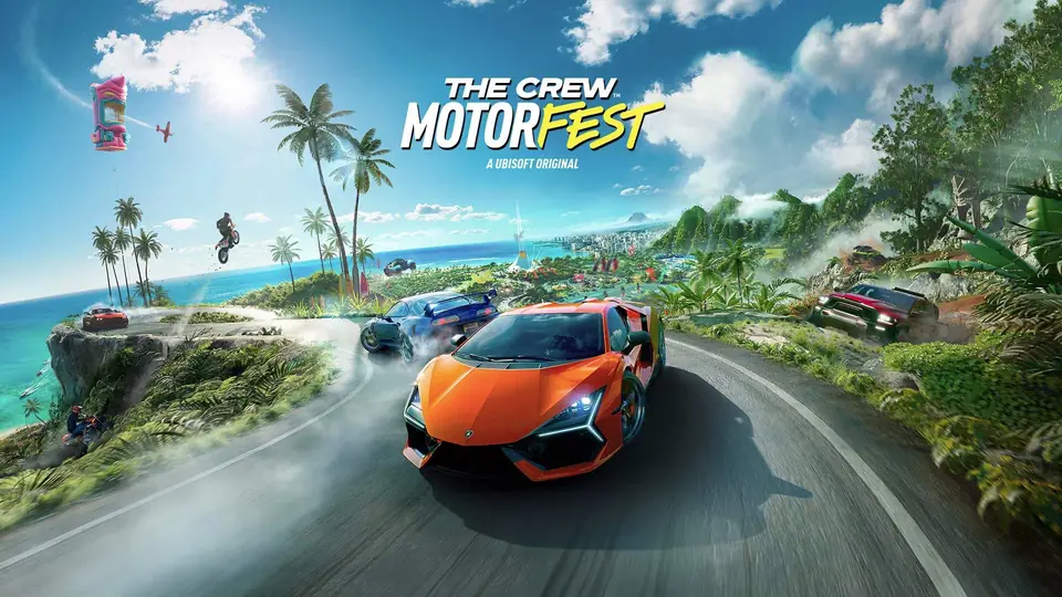 Arte oficial com carros descendo a estrada costeira do festival