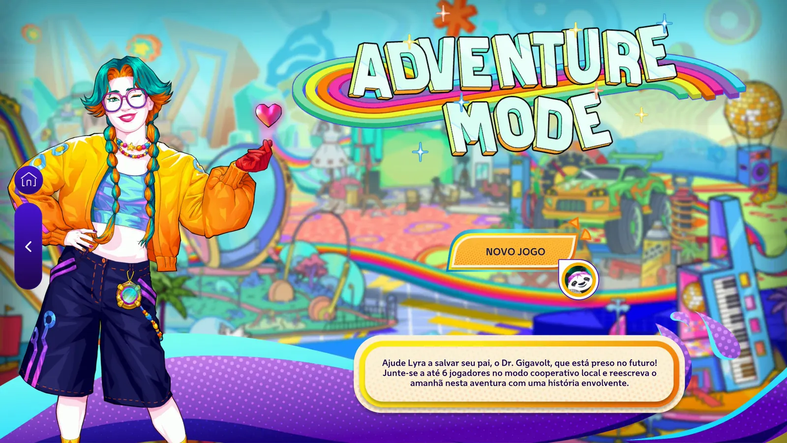 Tela do Modo Aventura com a personagem Lyra